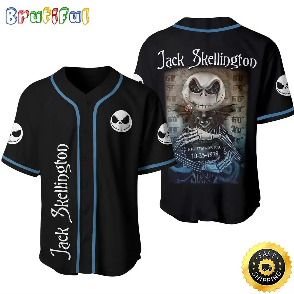 Jack Skellington Halloween Baseball Jersey Image