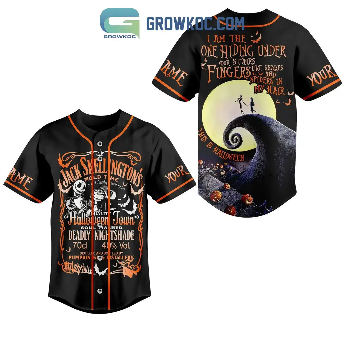 Jack Skellington's This Is Halloween Personalized Baseball Jersey Image