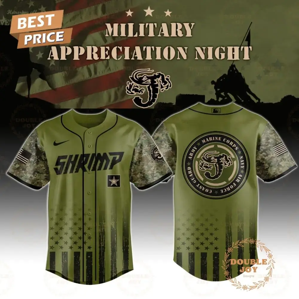 Jacksonville Jumbo Shrimp Military Appreciation Night 2025 Special Edition Baseball Jersey Image