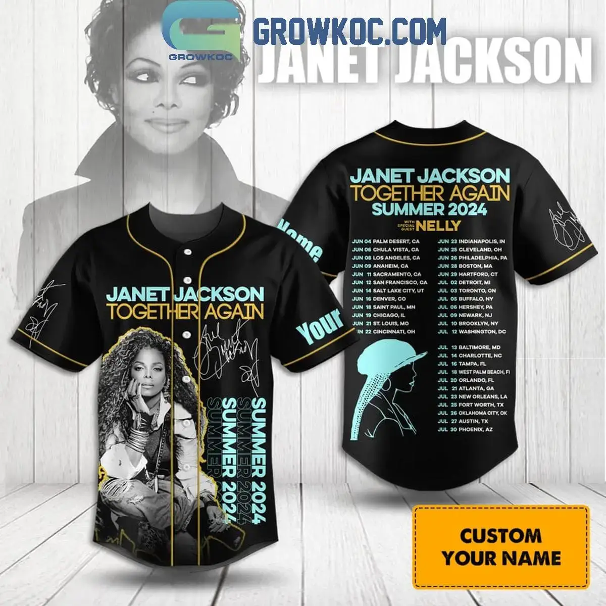Janet Jackson Together Again Summer 2024 Personalized Baseball Jersey Image