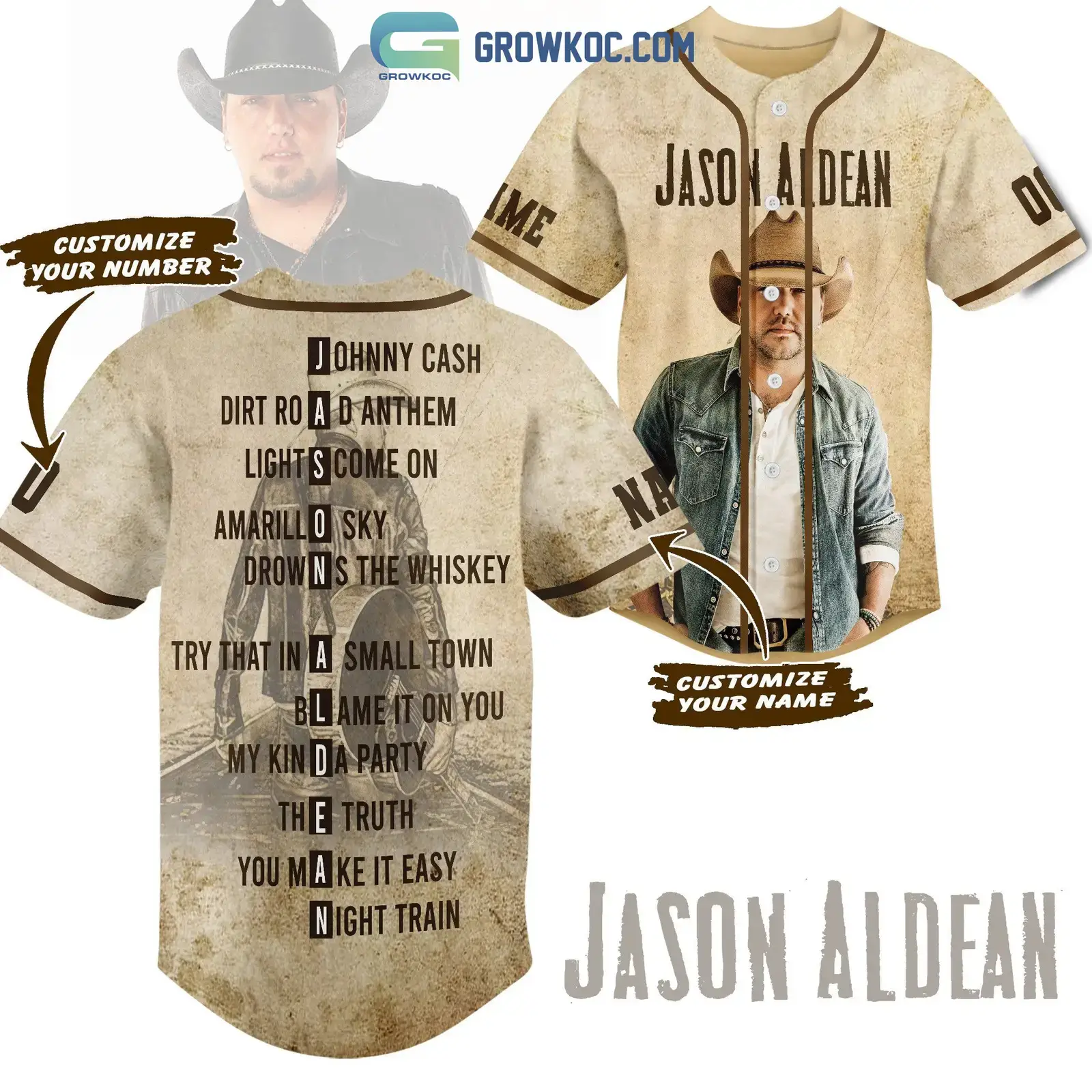 Jason Aldean All Album Personalized Baseball Jersey Image