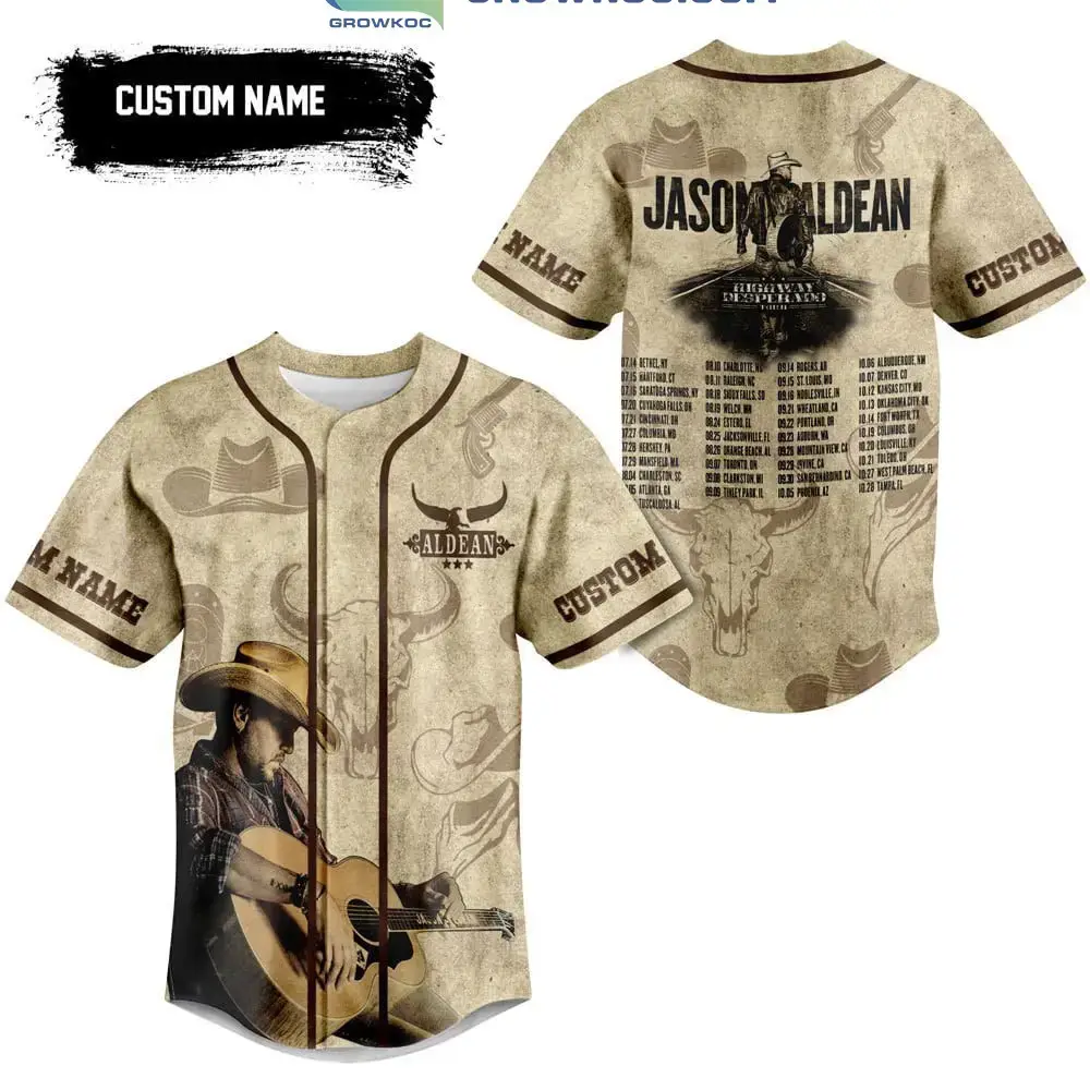 Jason Aldean Highway Desperado Tour 2023 Personalized Baseball Jersey Image