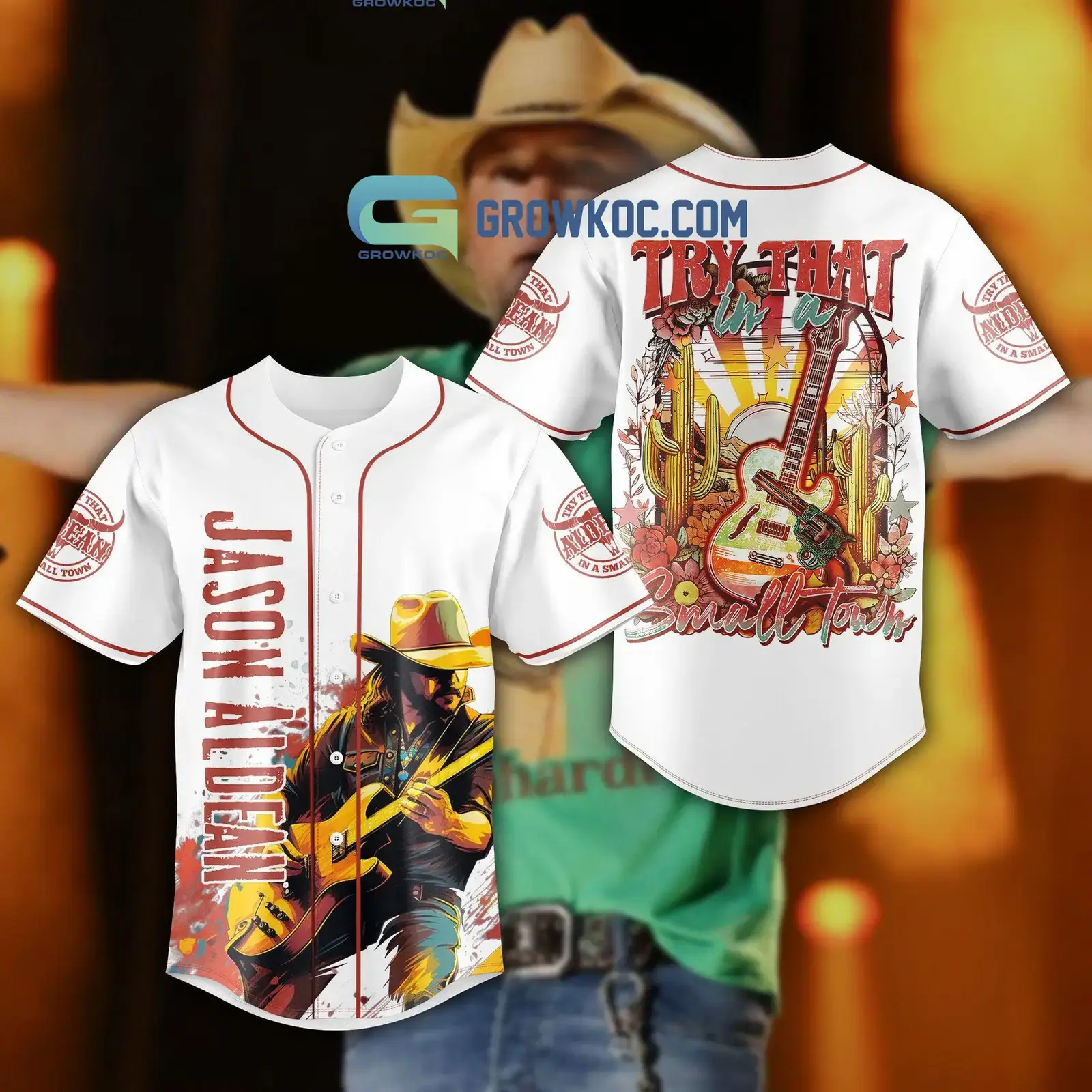 Jason Aldean Try That In A Small Town Art Baseball Jersey Image