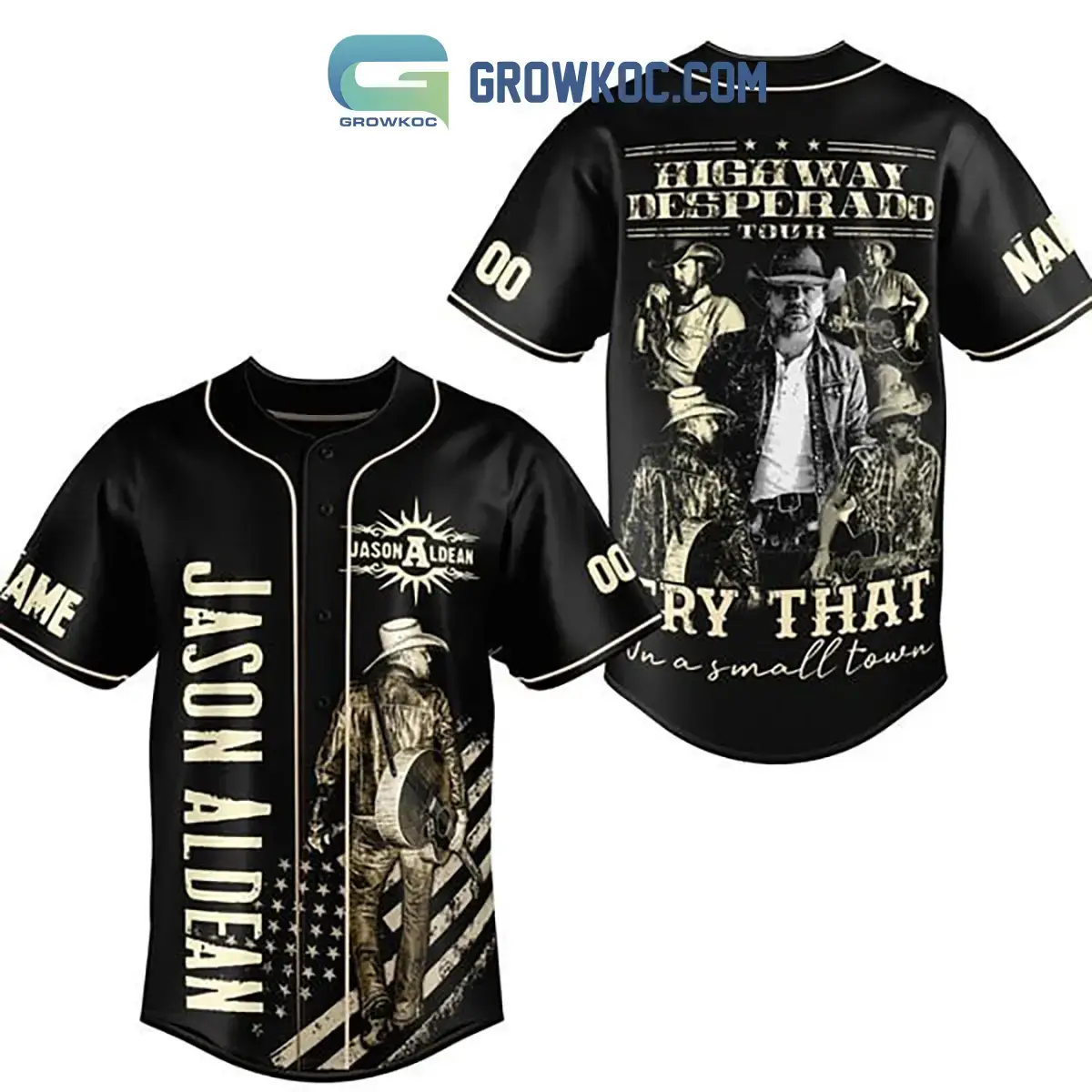 Jason Aldean Try That In A Small Town Highway Desperado Tour Personalized Baseball Jersey Image