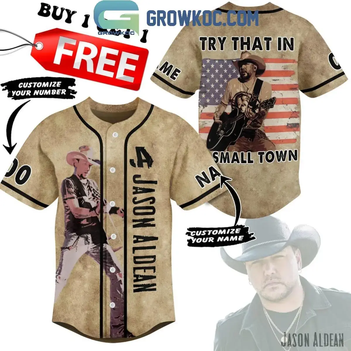 Jason Aldean Try That In A Small Town Personalized Baseball Jersey Image