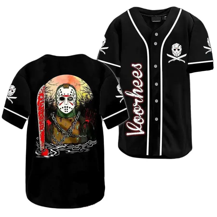 Jason Voorhees Baseball Jersey - Horror Fan'S Ultimate Apparel! Image