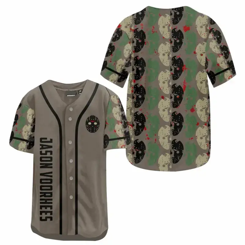 Jason Voorhees Baseball Jersey - Horror Fan'S Ultimate Costume Tee - Unisex S-Xxl Image