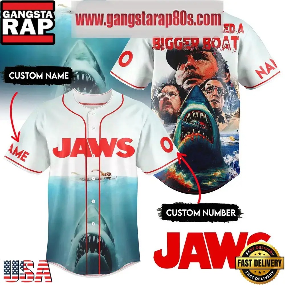 Jaws You’re Gonna Need A Bigget Boat Special Baseball Jersey Shirt Image