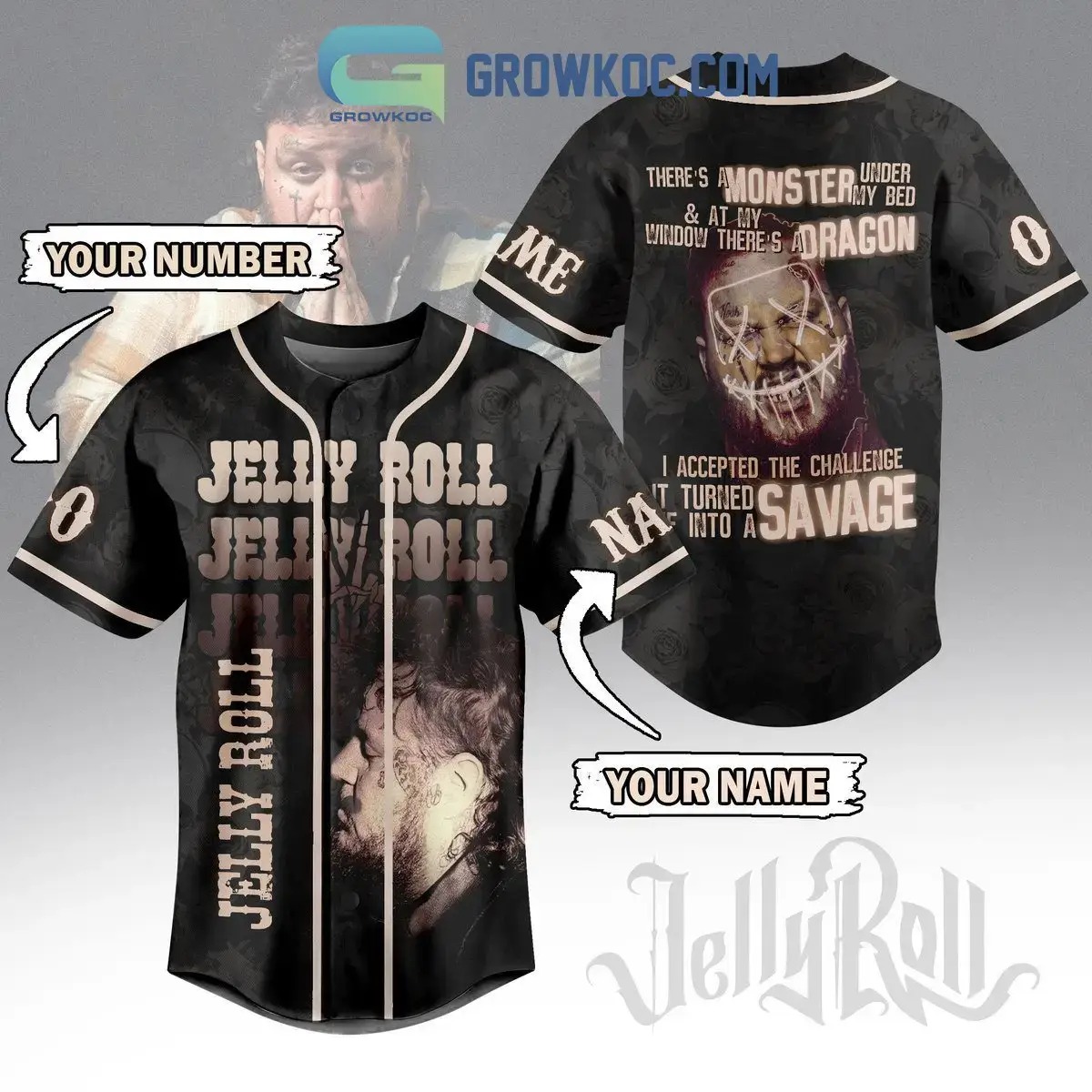 Jelly Roll Creature Personalized Baseball Jersey Image
