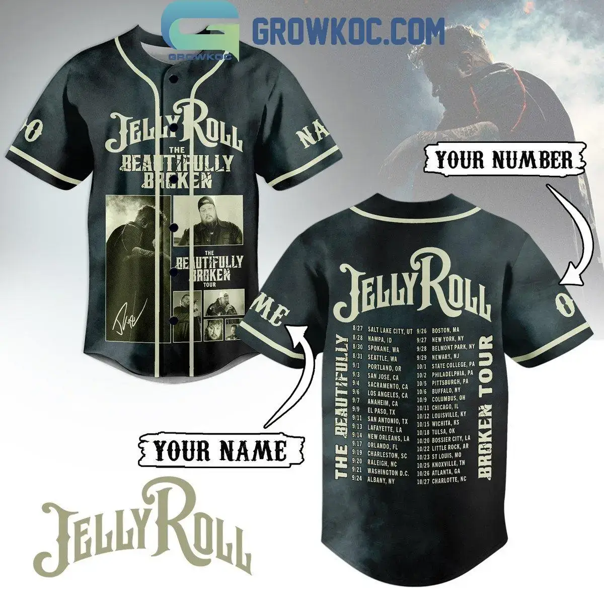 Jelly Roll Ready For The Beautifully Broken Tour 2024 Personalized Baseball Jersey Image