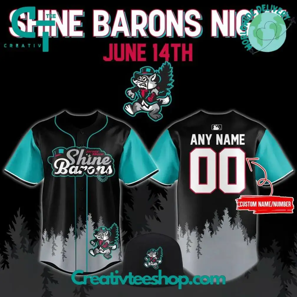 Jersey Shore Blueclaws X Shine Barons Night 2025 Personalized Baseball Jersey Image