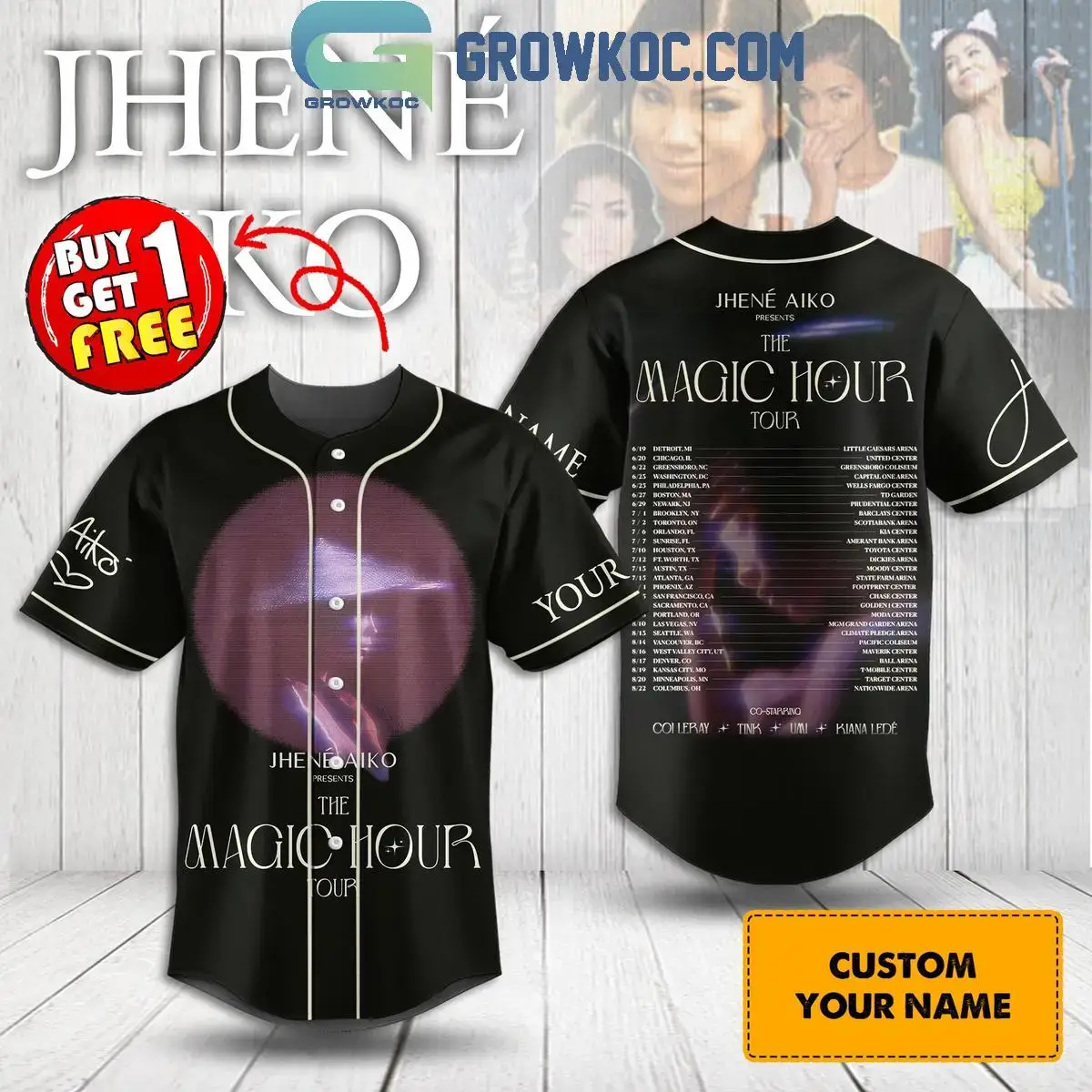 Jhene Aiko The Magic Hour Tour 2024 Fan Personalized Baseball Jersey Image