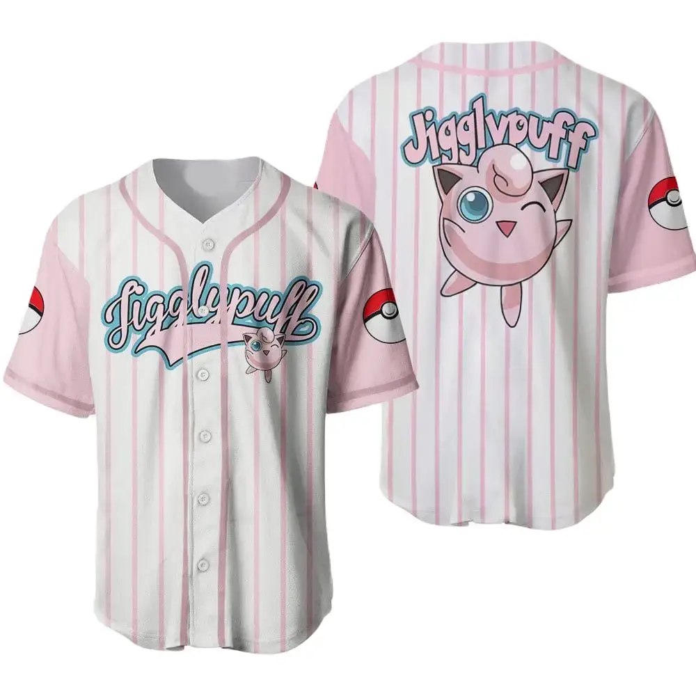 Jigglypuff Baseball Jersey - Cute Anime Sportswear For Fans , Limited Edition Image
