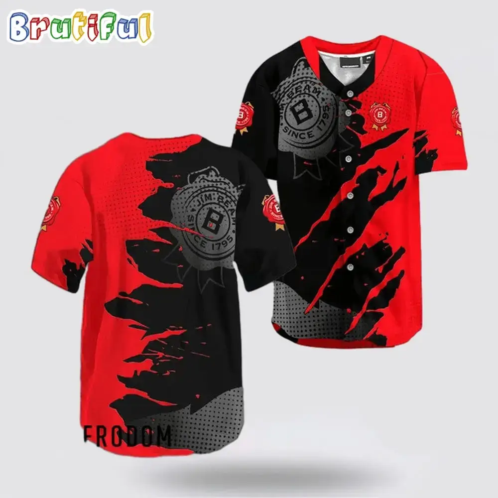 Jim Beam Metal Crack Pattern Baseball Jersey Image