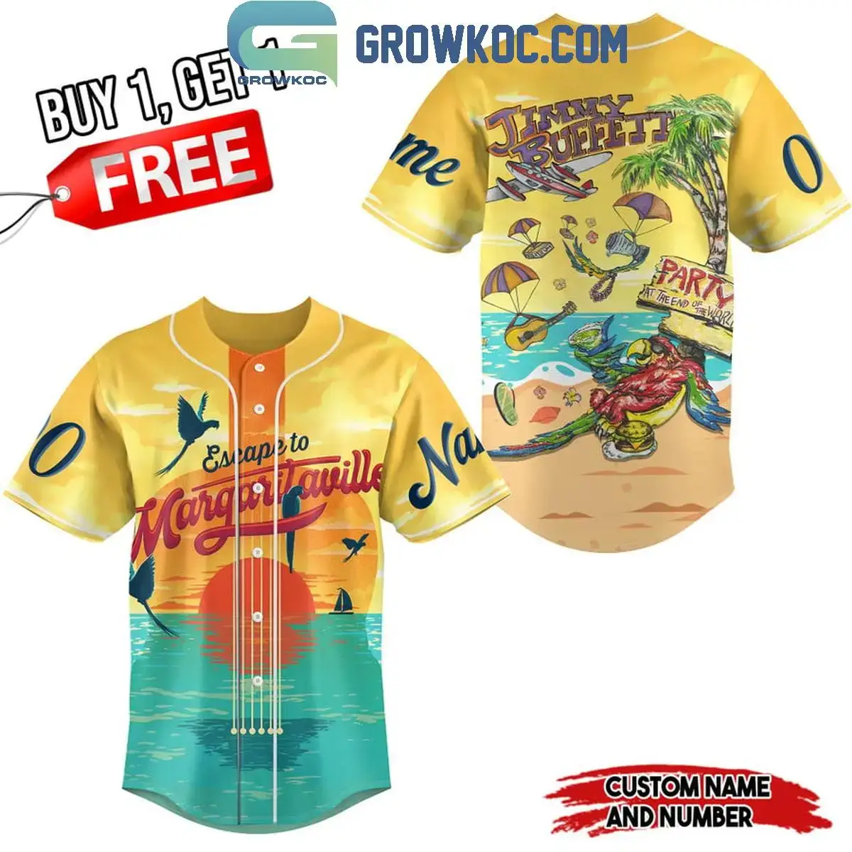 Jimmy Buffett Party At The End Of The World Personalized Baseball Jersey Image