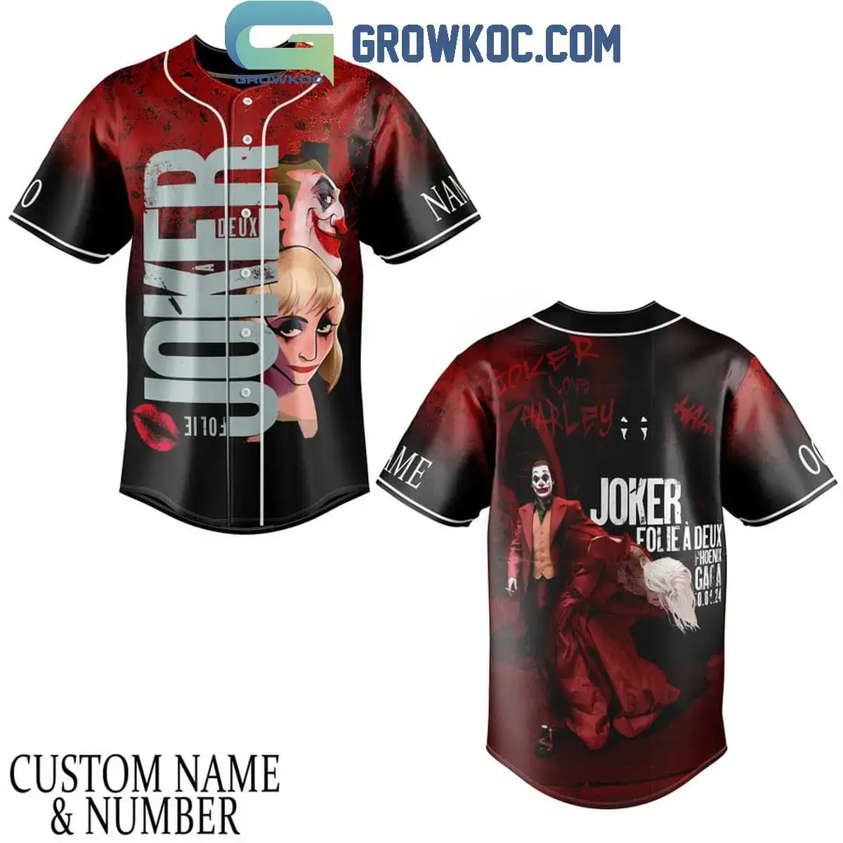 Joker Folie A Deux Phoenix Gaga 2024 Personalized Baseball Jersey Image