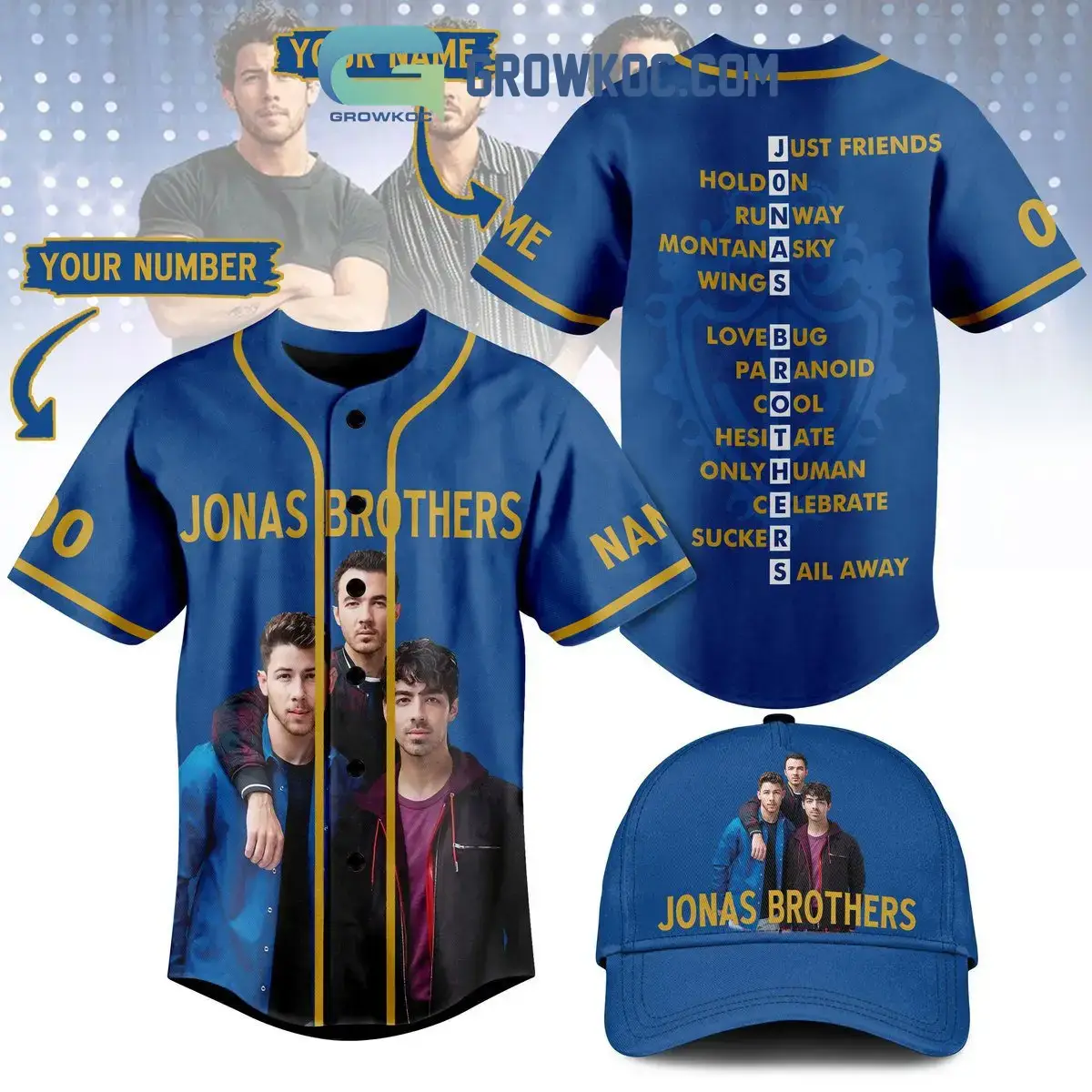 Jonas Brothers All Album Personalized Baseball Jersey Image