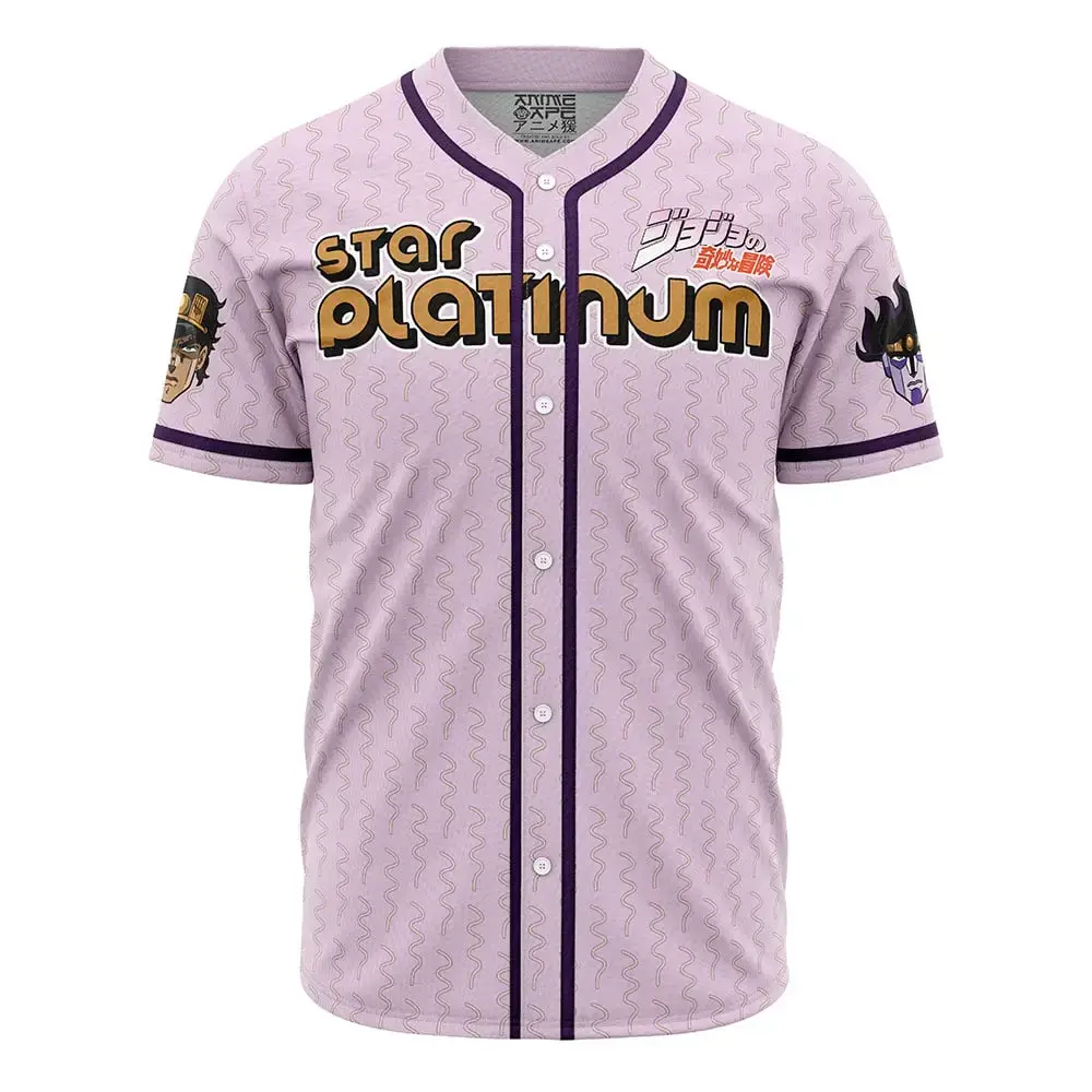Jotaro Kujo Star Platinum Jojo’S Bizarre Adventure Baseball Jersey Image
