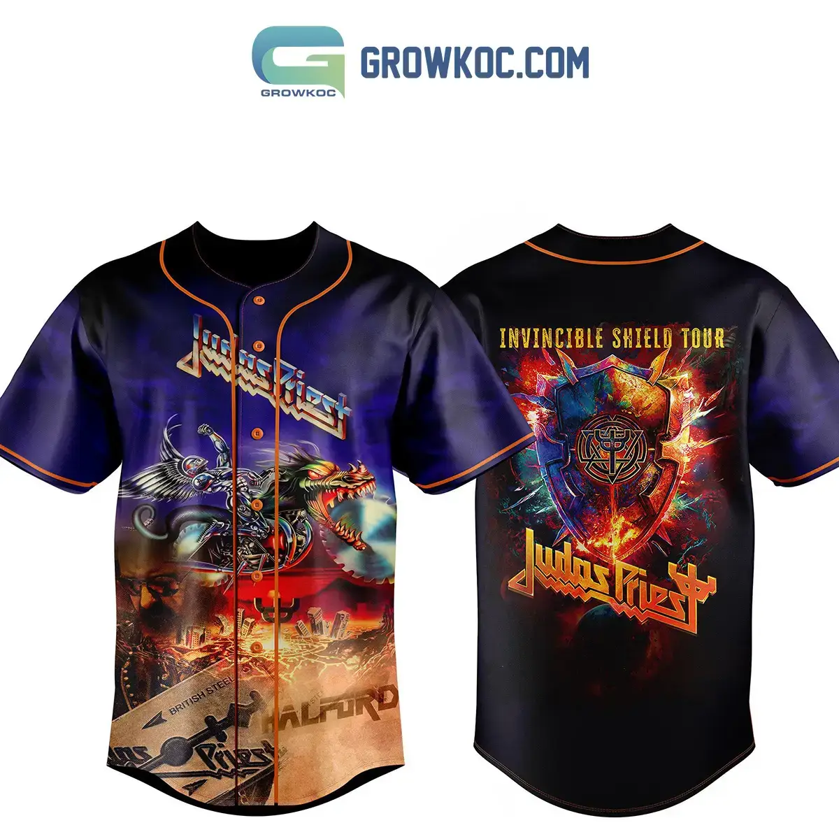 Judas Priest Invincible Shield Tour Baseball Jersey Image
