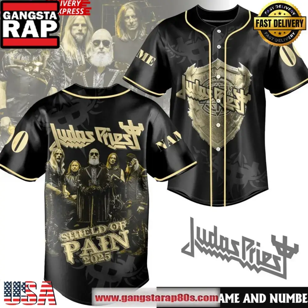 Judas Priest Shield of Pain 2025 Baseball Jersey Shirt Image