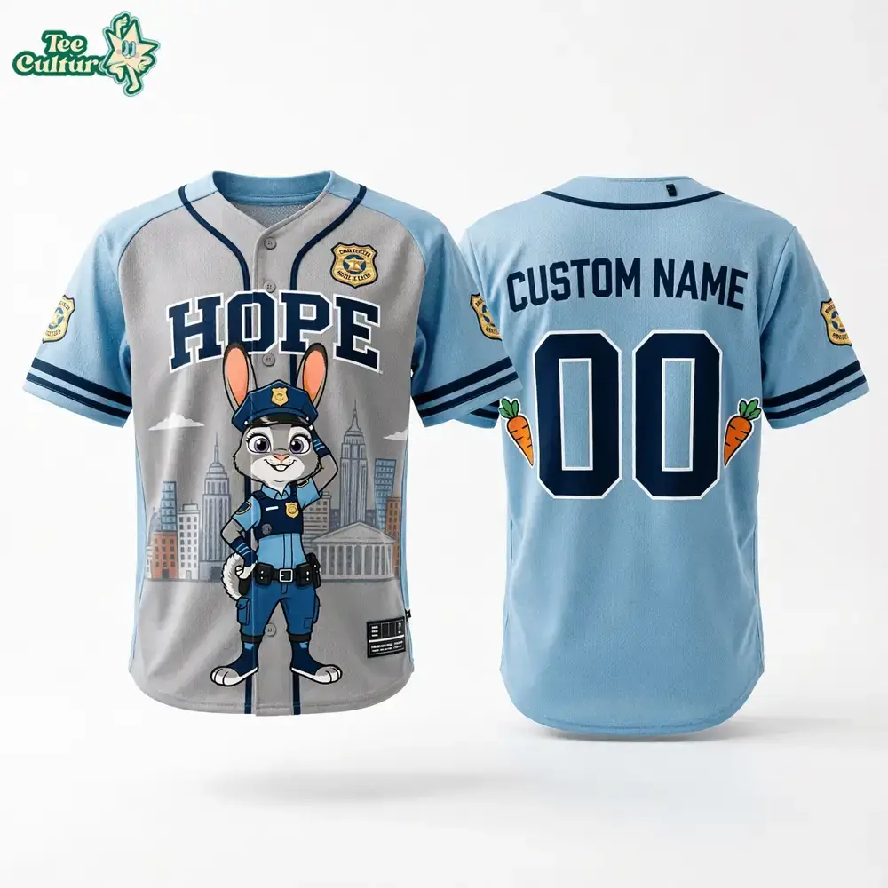 Judy Hopps Zootopia HOPE Character Baseball Jersey Image
