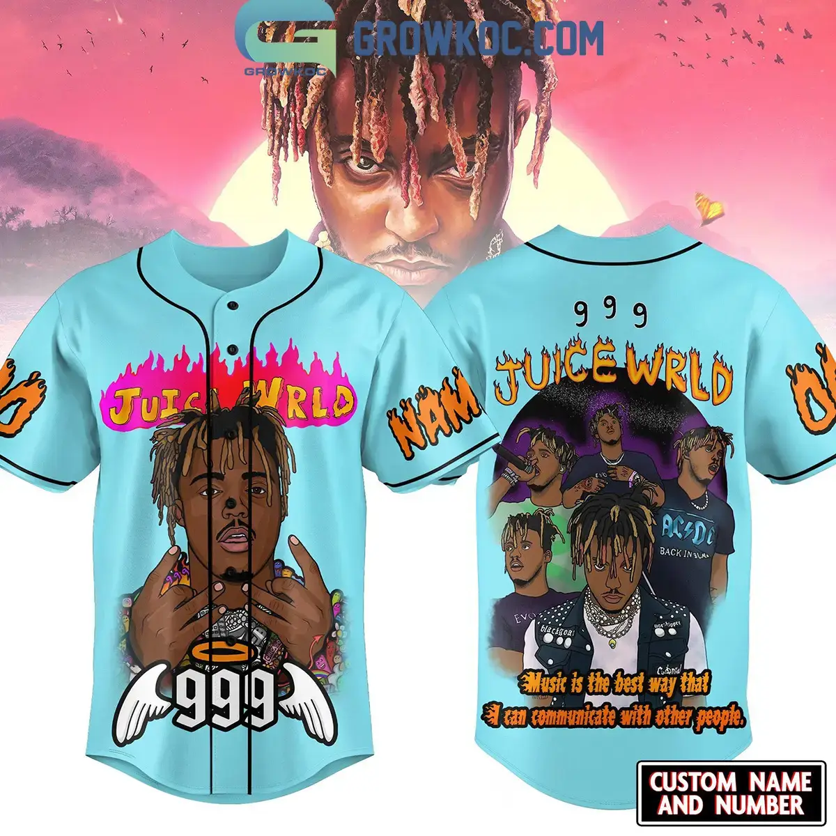 Juice Wrld 999 Music Is The Best Way To Communicate Personalized Baseball Jersey Image