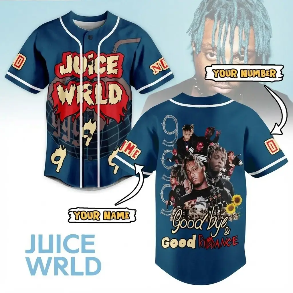 Juice WRLD Good By And Good Riddance Personalized Baseball Jersey Image