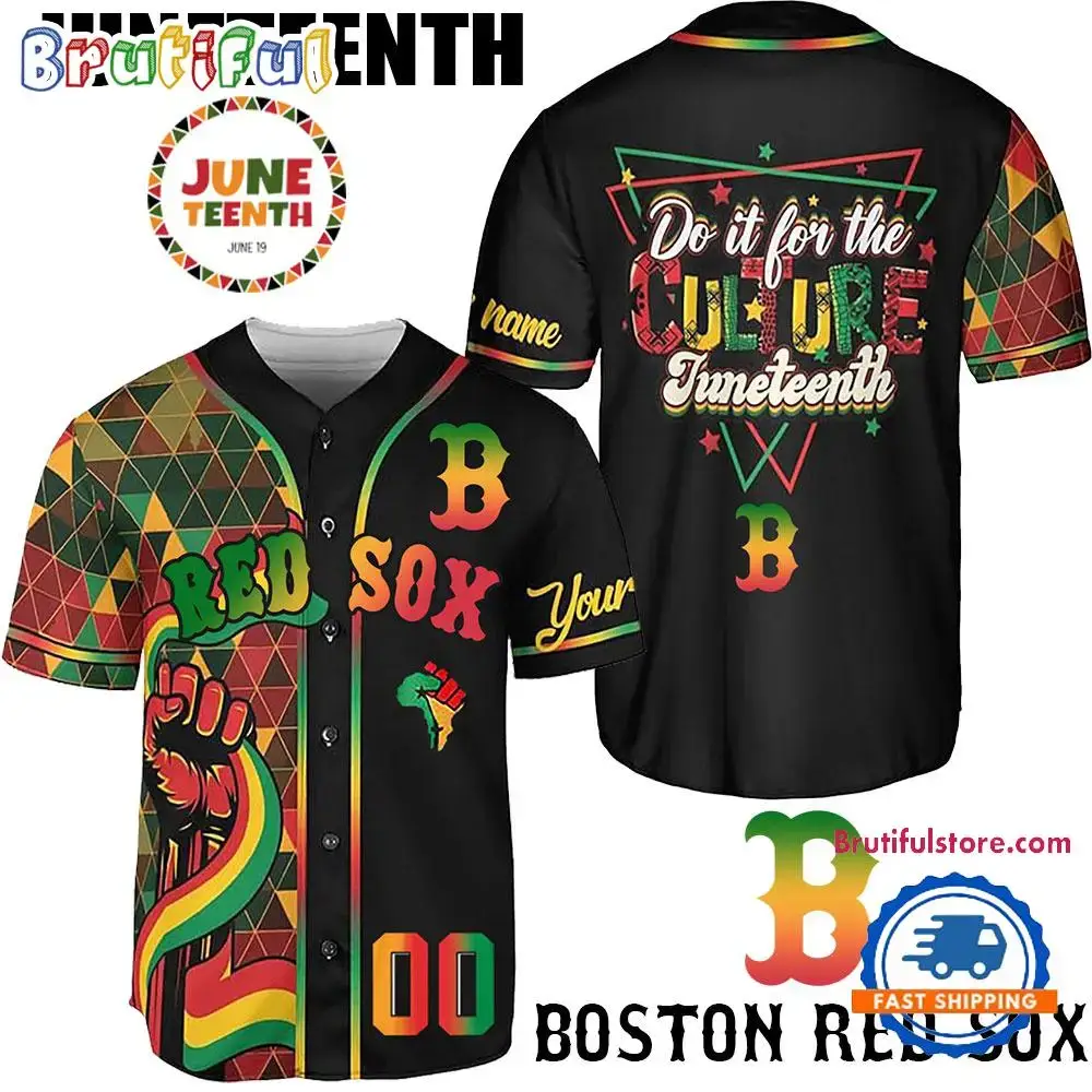 Juneteenth Day x Boston Red Sox 2025 Baseball Jersey Shirt Image