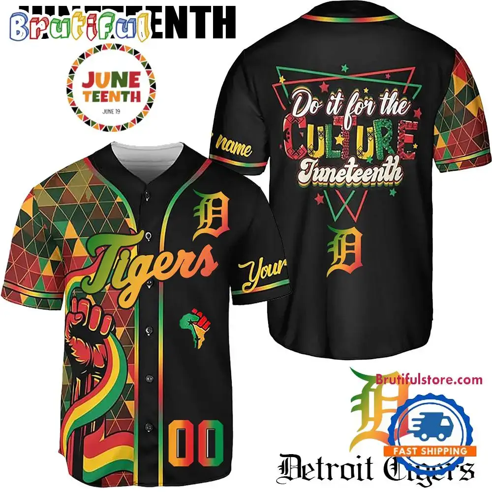 Juneteenth Day x Detroit Tigers 2025 Baseball Jersey Shirt Image