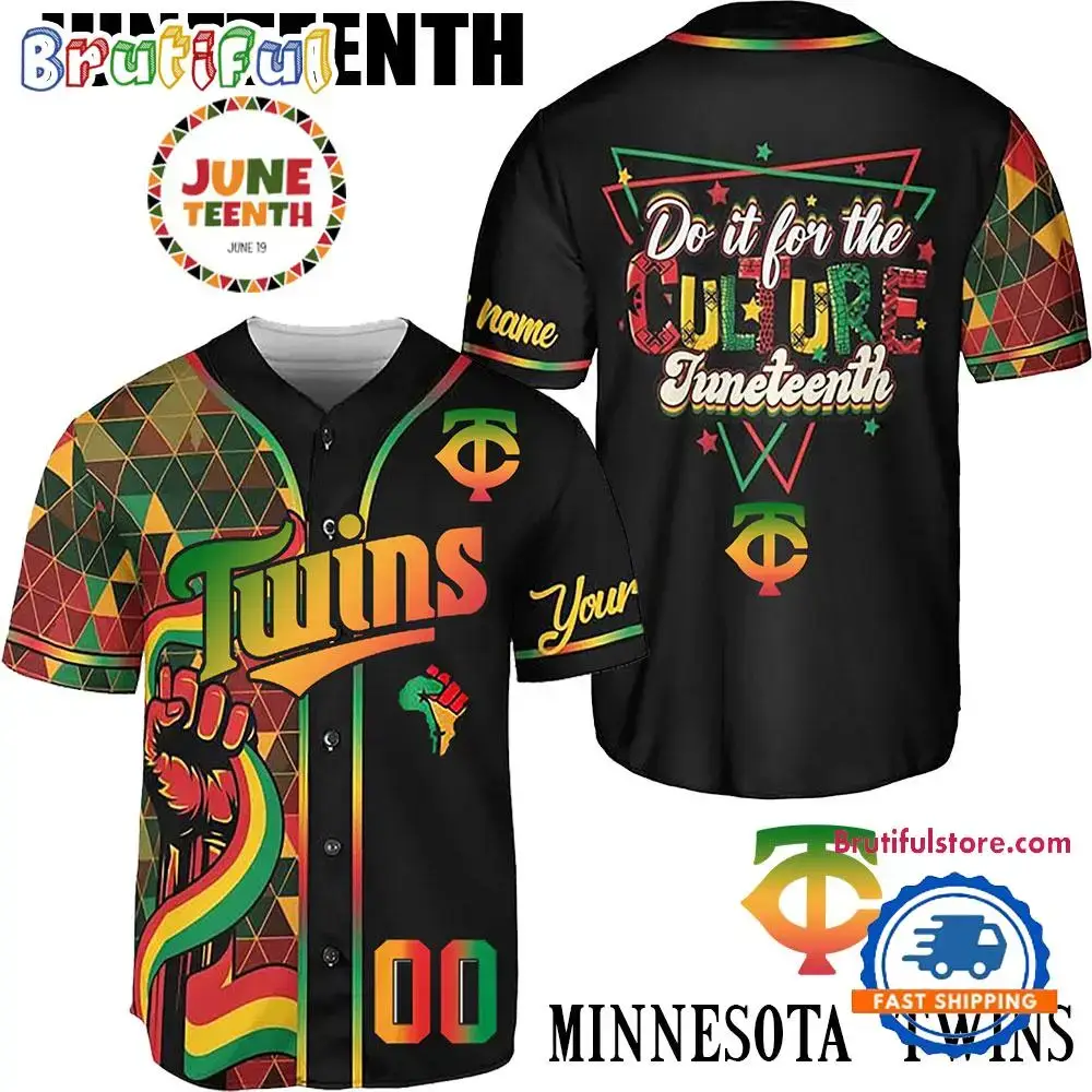 Juneteenth Day x Minnesota Twins 2025 Baseball Jersey Shirt Image