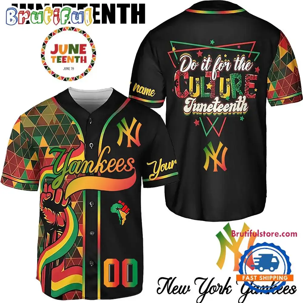 Juneteenth Day x New York Yankees 2025 Baseball Jersey Shirt Image