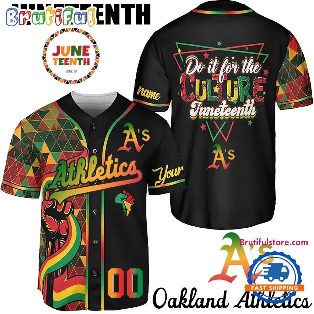 Juneteenth Day x Oakland Athletics 2025 Baseball Jersey Shirt Image