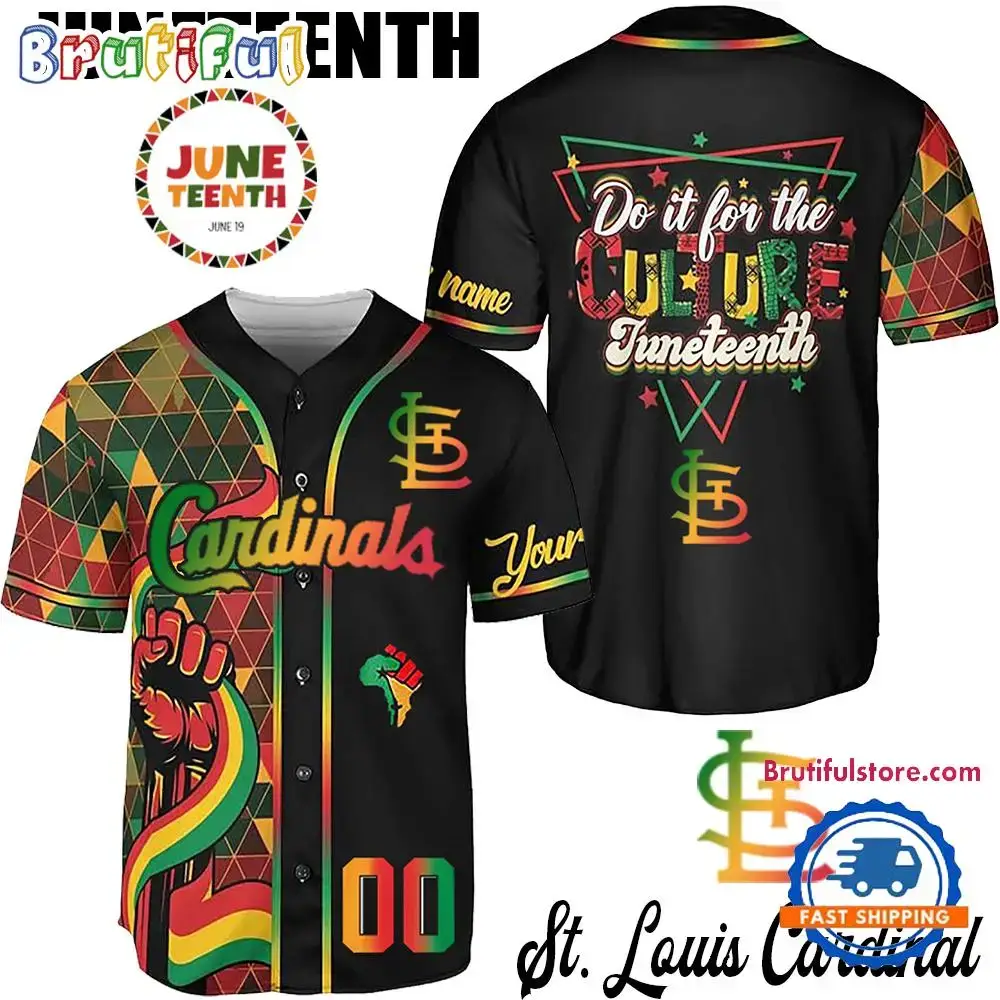 Juneteenth Day x St. Louis Cardinals 2025 Baseball Jersey Shirt Image