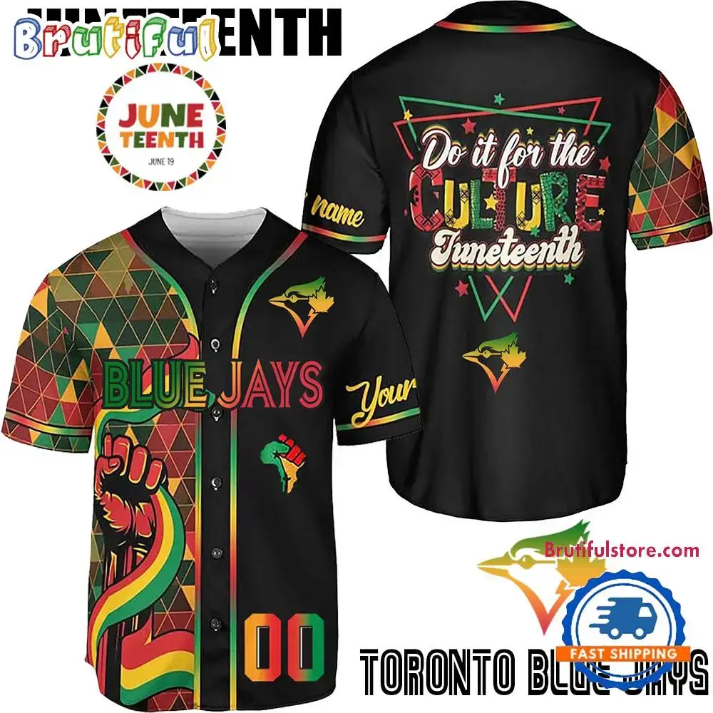 Juneteenth Day x Toronto Blue Jays 2025 Baseball Jersey Shirt Image