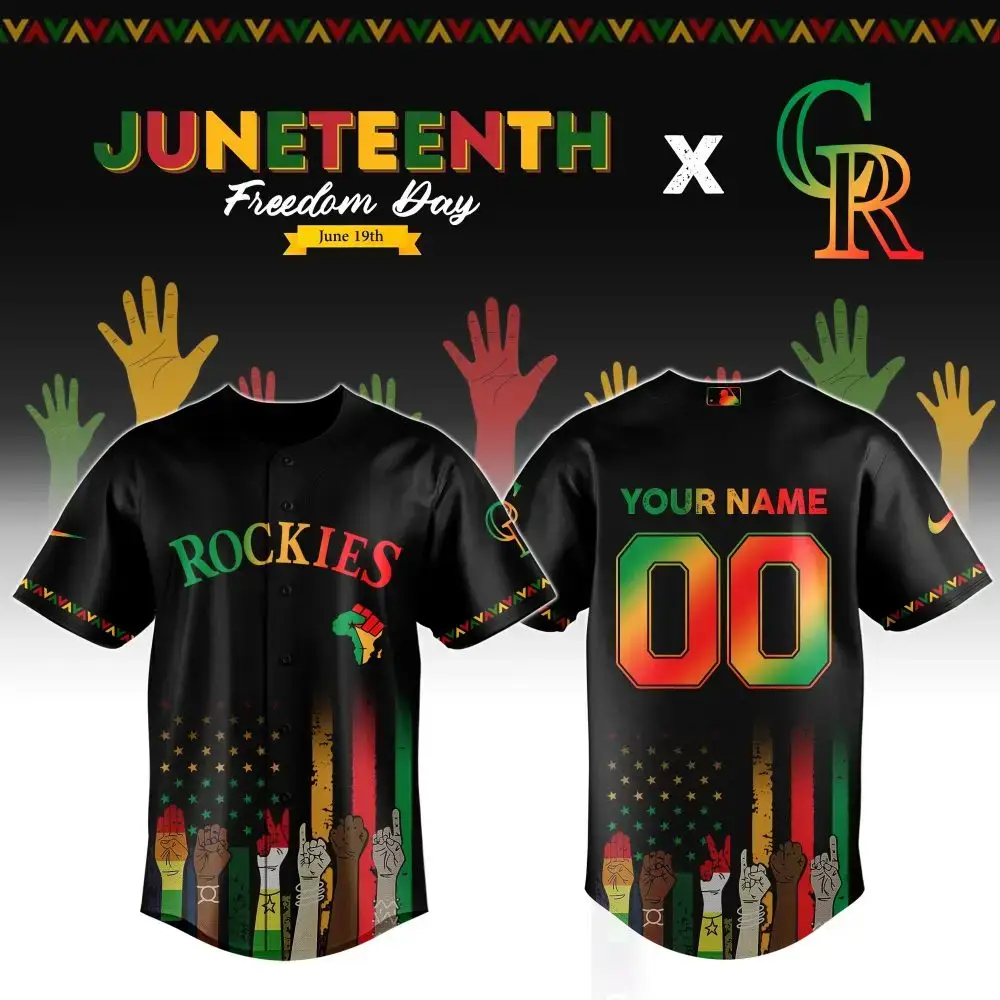 Juneteenth Freedom Day Customizable Rockies Jersey - Celebrate In Style! Image