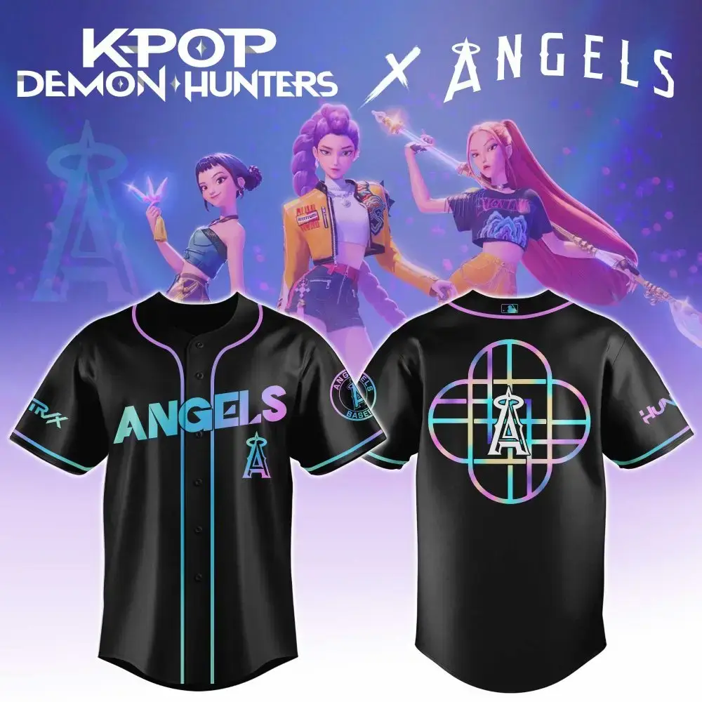 K-Pop Demon Hunters X Angels Baseball Jersey – Trendy Fan Apparel Image