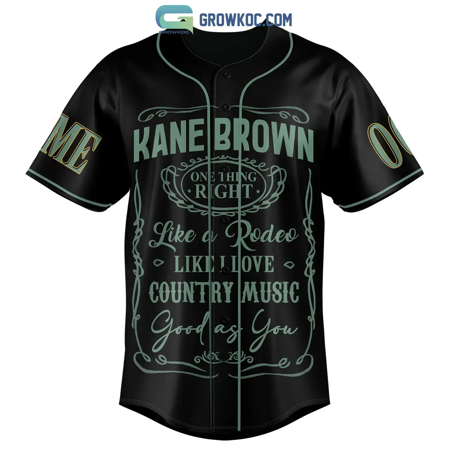 Kane Brown Country Music Personalized Baseball Jersey Image