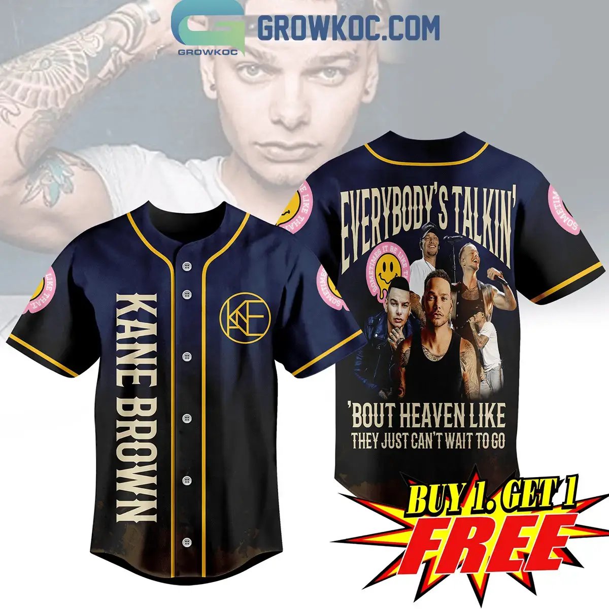 Kane Brown Everybody's Talkin' 'Bout Heaven Like Personalized Baseball Jersey Image