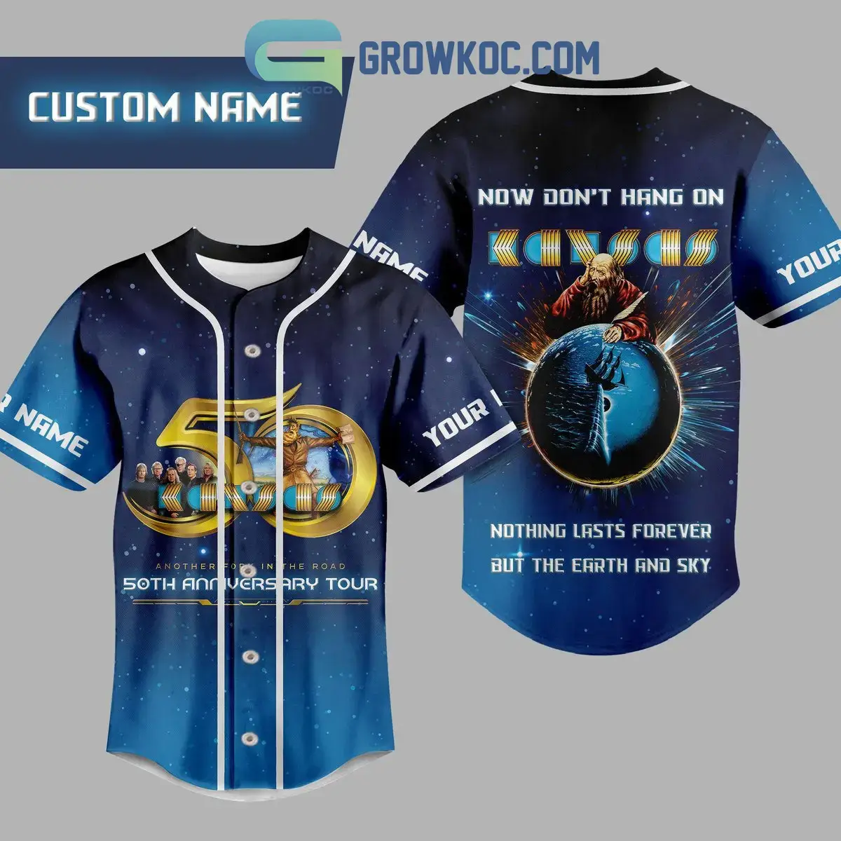 Kansas Another Fork In The Road 50th Anniversary Tour Personalized Baseball Jersey Image