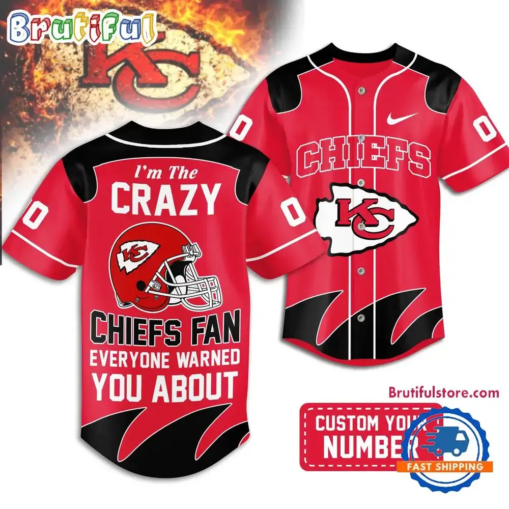 Kansas City Chiefs 2026 NFL Crazy Football Fan Personalized Jersey Shirt Image