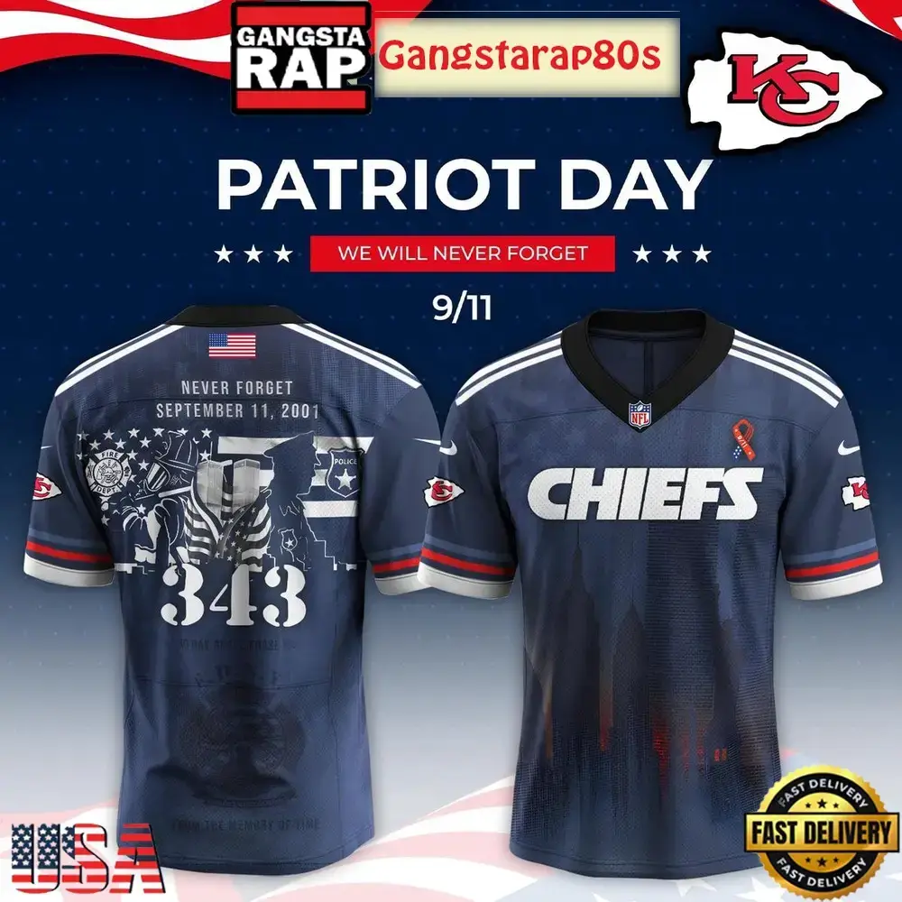 Kansas City Chiefs x Never Forget 9_11 Tribute Football Special Baseball Jersey Image