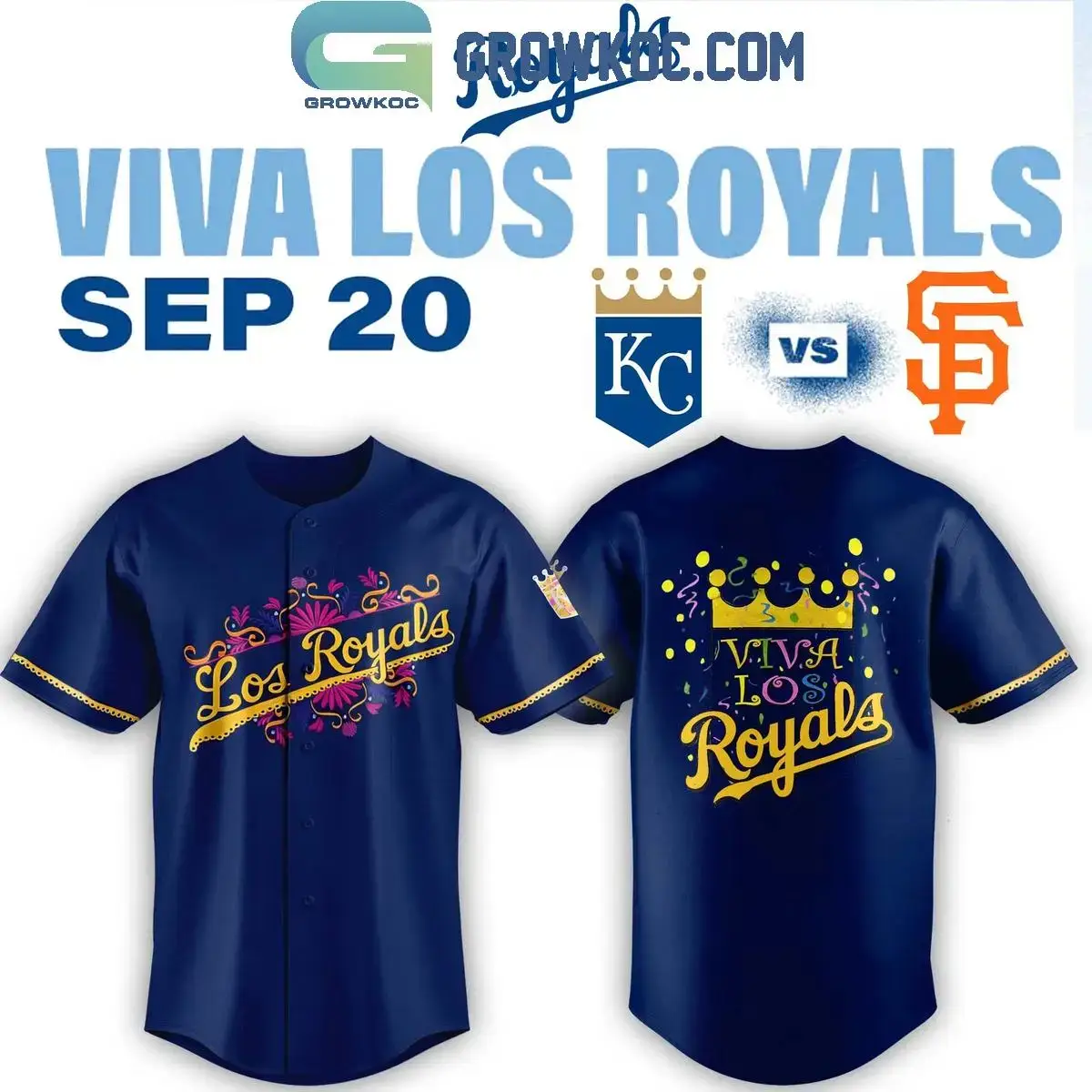 Kansas City Royals 2024 Viva Los Royals Baseball Jersey Image
