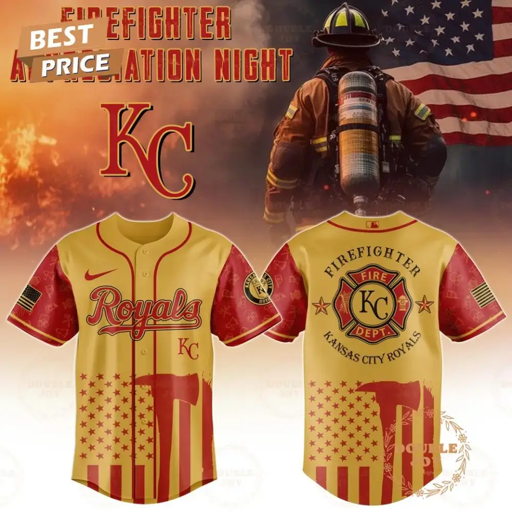 Kansas City Royals Firefighter Appreciation Night 2025 Limited Edition Baseball Jersey Image