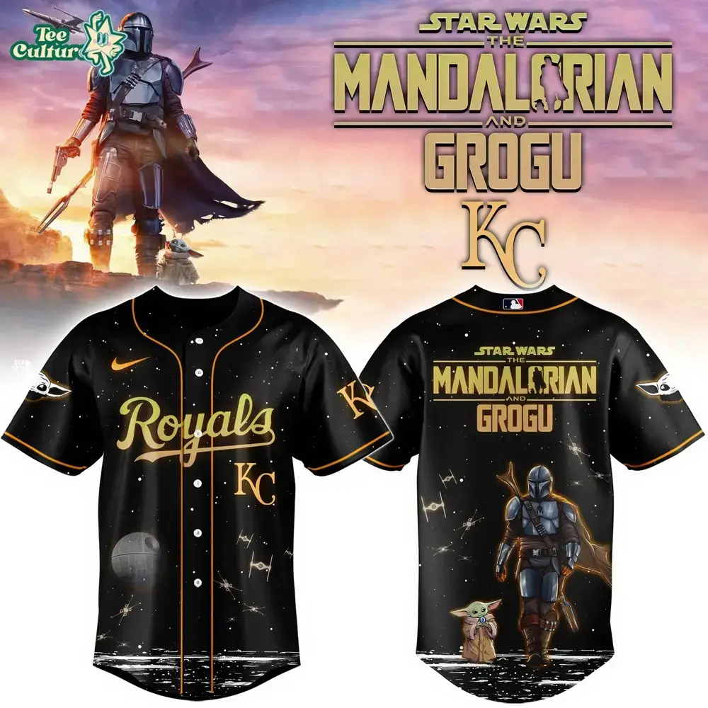 Kansas City Royals Grogu & Mandalorian Special Edition Baseball Jersey Image