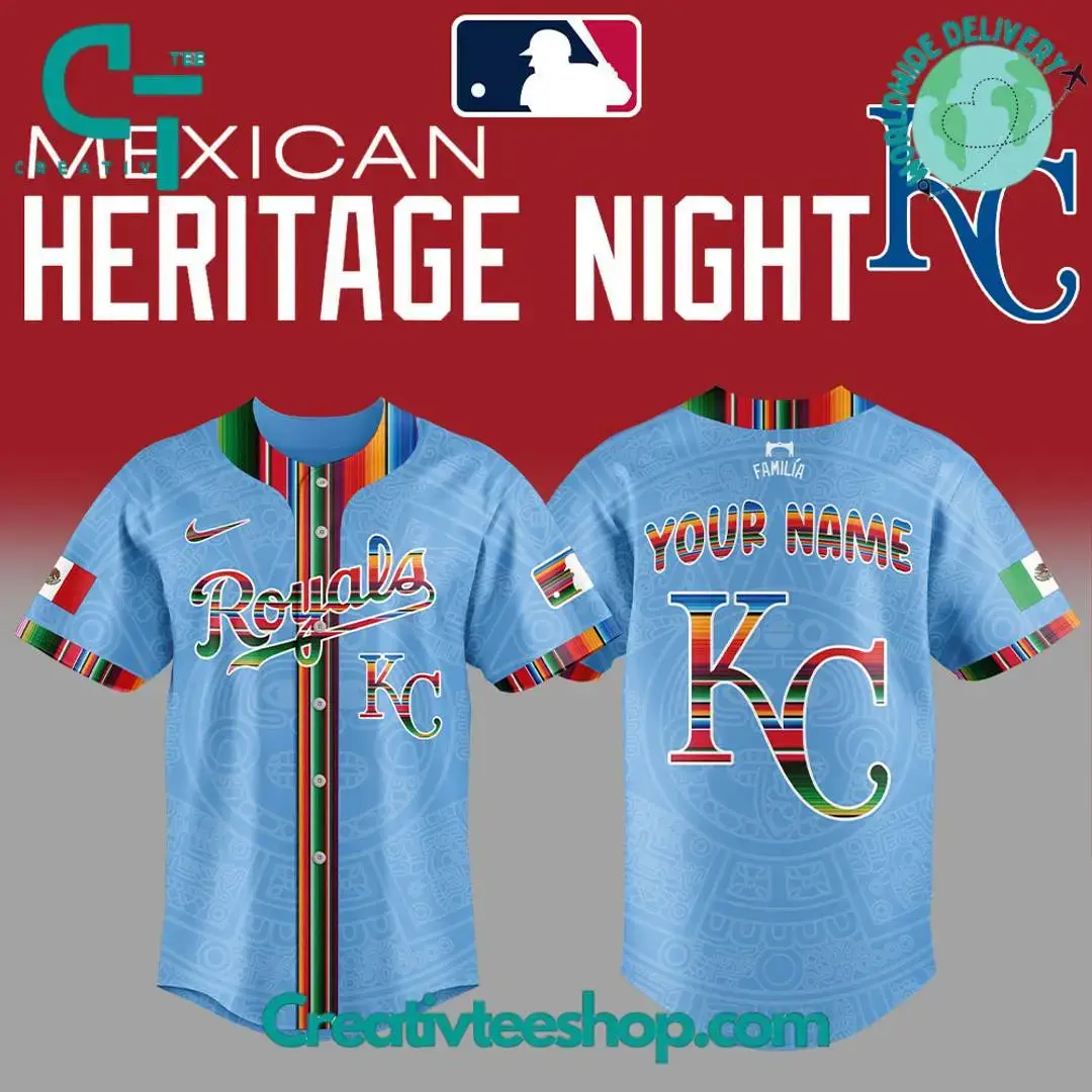 Kansas City Royals Mexican Heritage Night Personalized Baseball Jersey Image