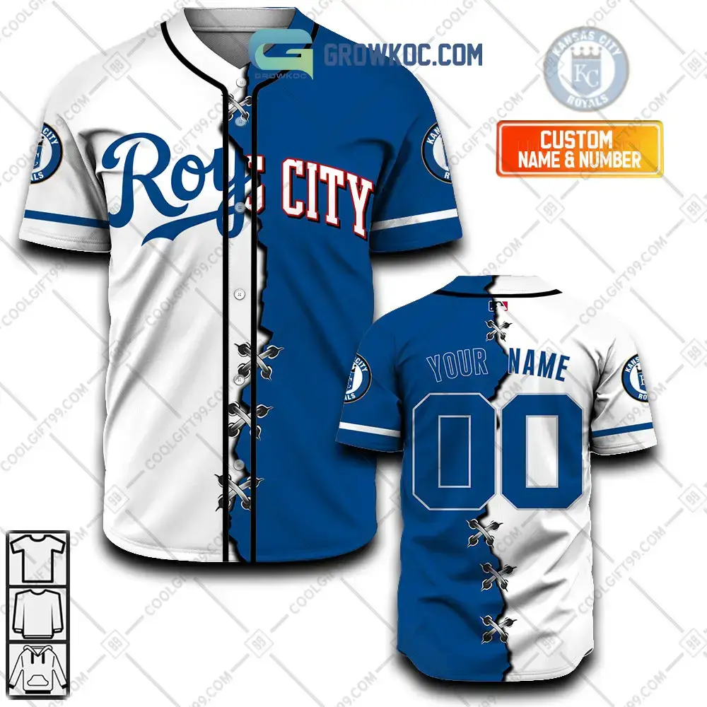 Kansas City Royals MLB Personalized Mix Baseball Jersey Image