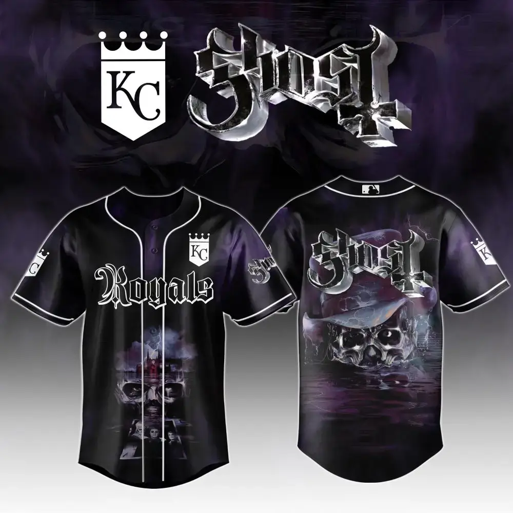 Kansas City Royals Mlb X Ghost Night Show Custom Baseball Jersey Image