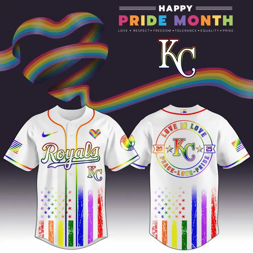 Kansas City Royals Mlb X Happy Pride Month Limited Edition Custom Baseball Jersey Image