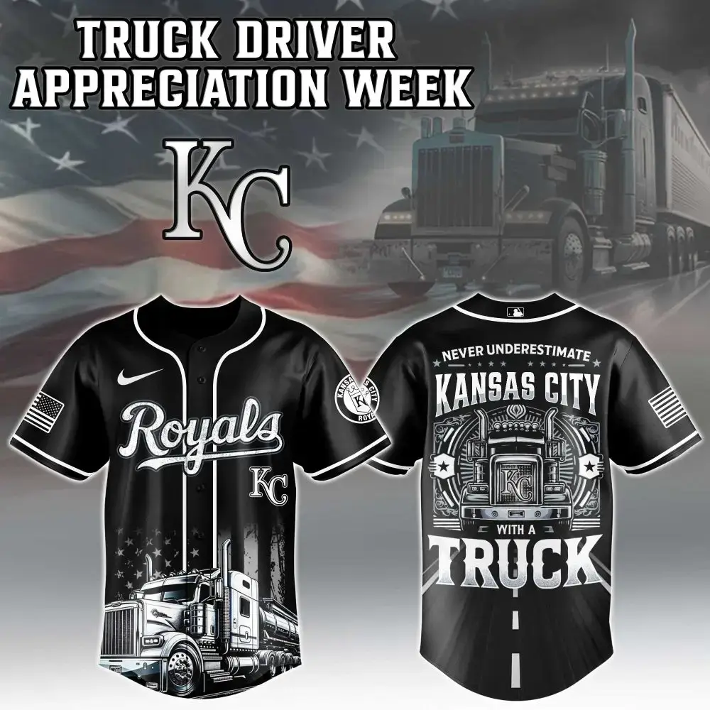 Kansas City Royals Mlb X Nation Truck Driver Appreciation Week Limited Edition Custom Baseball Jersey Image