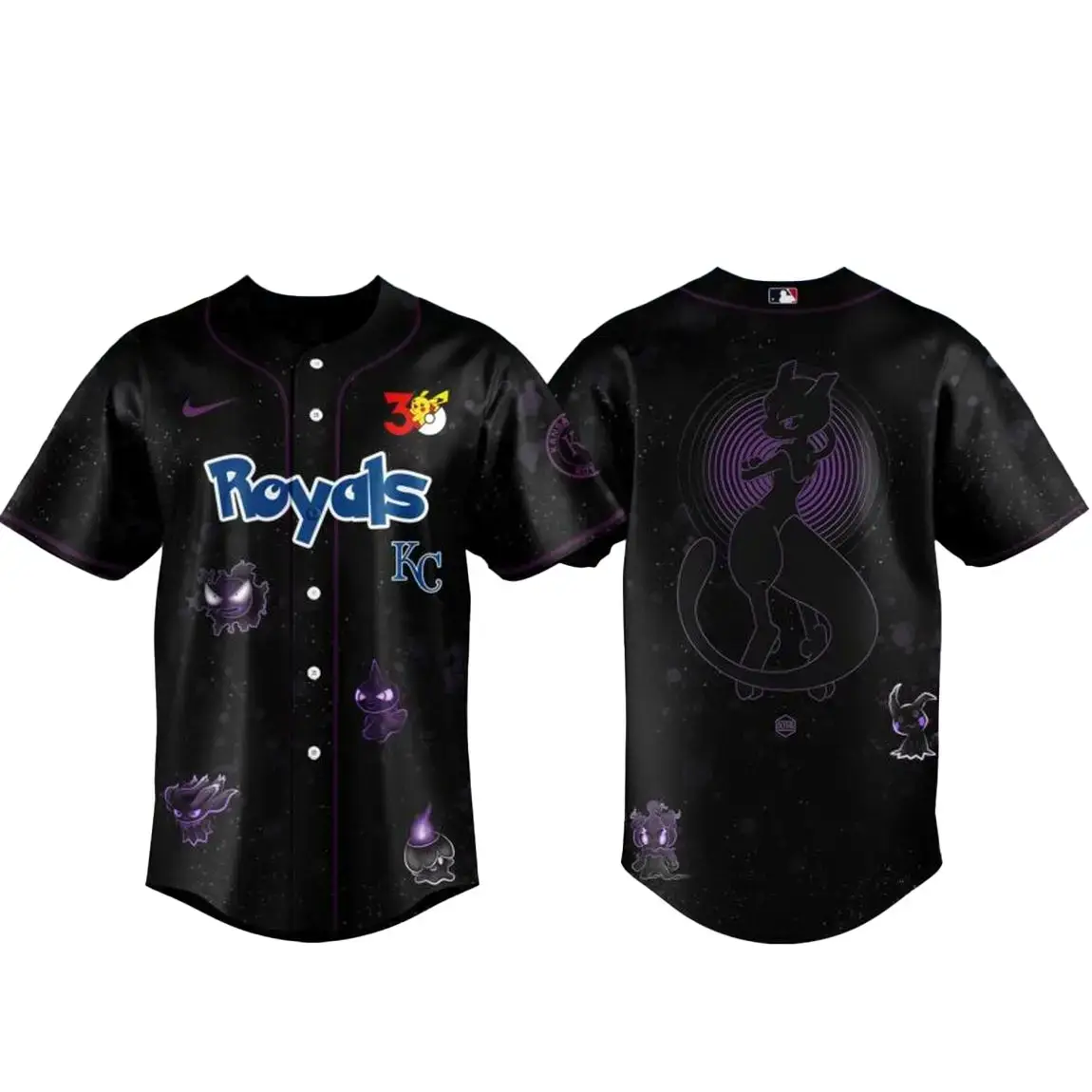 Kansas City Royals Pokemon 30th Anniversary 1996-2026 Baseball Jersey Image